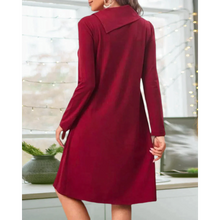 Load image into Gallery viewer, Rosalind - Rotes Elegantes Kleid mit Nappeln