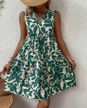 Load image into Gallery viewer, Lynette - Ärmelloses Kleid mit Blättern