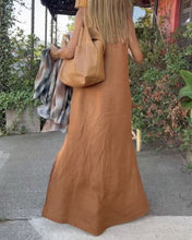 Load image into Gallery viewer, Jessica - Einfarbiges Neckholder-Schlitzkleid