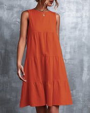 Load image into Gallery viewer, Siobe - A-Linie ärmelloses Kleid in Volltonfarbe