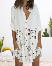 Load image into Gallery viewer, Olivia - Geknöpftes Kleid mit langen Ärmeln und Tasche