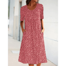 Load image into Gallery viewer, Adnha - Lässiges Kleid mit Rundhalsausschnitt und Blumenmuster