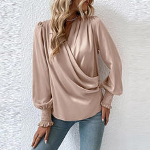 Load image into Gallery viewer, Hayley - Bluse mit V-Ausschnitt und langem Puffärmel