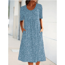 Load image into Gallery viewer, Adnha - Lässiges Kleid mit Rundhalsausschnitt und Blumenmuster
