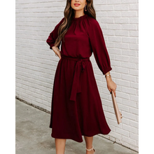 Load image into Gallery viewer, Janice - Elegantes Kleid mit Bindegürtel