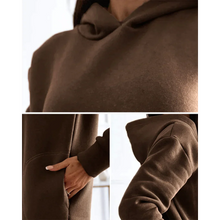 Load image into Gallery viewer, Johanna - Einfarbiges Langes Kleid mit Kapuze