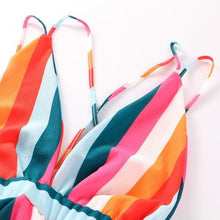 Load image into Gallery viewer, Jyrnobel - Bright Rainbow Vintage gestreiftes Sommerkleid