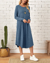 Load image into Gallery viewer, Frida - Winter langärmeliges, locker geschwungenes Kleid