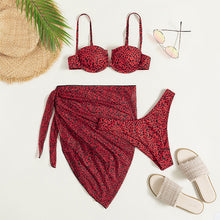 Load image into Gallery viewer, Ona - Dreiteiliger Strandbikini mit Blumenmuster