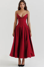 Load image into Gallery viewer, Valentina - Trägerloses Kleid mit tiefem V-Ausschnitt