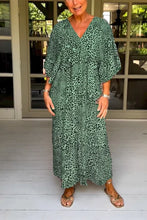 Load image into Gallery viewer, Anelou - Leopard V-Ausschnitt Lässiges Kleid