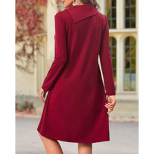 Load image into Gallery viewer, Rosalind - Rotes Elegantes Kleid mit Nappeln