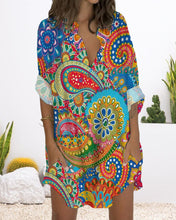 Load image into Gallery viewer, Olivia - Geknöpftes Kleid mit langen Ärmeln und Tasche