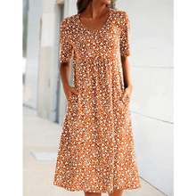 Load image into Gallery viewer, Adnha - Lässiges Kleid mit Rundhalsausschnitt und Blumenmuster