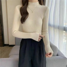 Load image into Gallery viewer, Damen Rollkragenpullover Koreanische Version Neue Gestrickte Pullover Herbst Winter Oberteile Schlanke Damen Pullover Weich Warm Ziehen