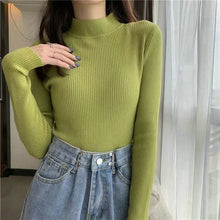 Load image into Gallery viewer, Damen Rollkragenpullover Koreanische Version Neue Gestrickte Pullover Herbst Winter Oberteile Schlanke Damen Pullover Weich Warm Ziehen