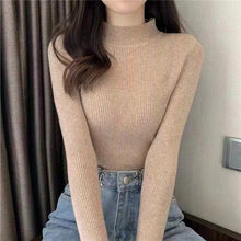 Load image into Gallery viewer, Damen Rollkragenpullover Koreanische Version Neue Gestrickte Pullover Herbst Winter Oberteile Schlanke Damen Pullover Weich Warm Ziehen