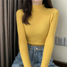 Load image into Gallery viewer, Damen Rollkragenpullover Koreanische Version Neue Gestrickte Pullover Herbst Winter Oberteile Schlanke Damen Pullover Weich Warm Ziehen