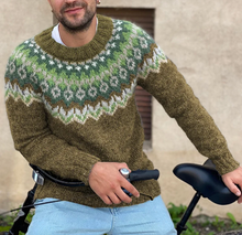 Load image into Gallery viewer, Chito - Vintage Strick-Jacquard-Pullover mit Rundhalsausschnitt