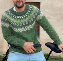 Load image into Gallery viewer, Chito - Vintage Strick-Jacquard-Pullover mit Rundhalsausschnitt