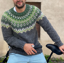 Load image into Gallery viewer, Chito - Vintage Strick-Jacquard-Pullover mit Rundhalsausschnitt
