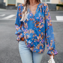 Load image into Gallery viewer, Ariane -  Langärmelige Bluse mit Blumendruck
