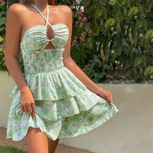 Load image into Gallery viewer, Ranessa - Röhrentop mit Blumendruck Kleid mit Schnürung