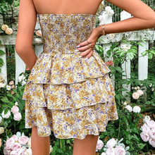 Load image into Gallery viewer, Ranessa - Röhrentop mit Blumendruck Kleid mit Schnürung