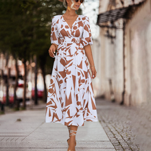 Load image into Gallery viewer, Robelyn - Casual midi-jurk met v-hals