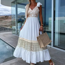 Load image into Gallery viewer, Queenie - Weißes Maxi Ibiza Kleid
