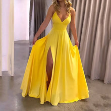 Load image into Gallery viewer, Jemima - Maxi jurk zomermode bretels split afgetopte taille