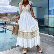 Load image into Gallery viewer, Queenie - Weißes Maxi Ibiza Kleid