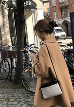 Load image into Gallery viewer, Gracy - Wollmantel Einreihig Umlegekragen Langer Mantel