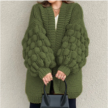 Load image into Gallery viewer, Florabel - Puffärmel-Strickcardigan im Zopfmuster