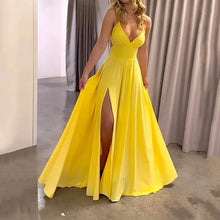 Load image into Gallery viewer, Jemima - Maxi jurk zomermode bretels split afgetopte taille