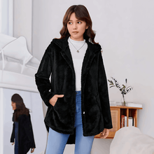 Load image into Gallery viewer, Arsenia - Fleece-Strickjacke Strickjacke mit Kapuze