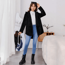 Load image into Gallery viewer, Arsenia - Fleece-Strickjacke Strickjacke mit Kapuze