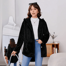 Load image into Gallery viewer, Arsenia - Fleece-Strickjacke Strickjacke mit Kapuze