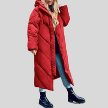Load image into Gallery viewer, Leah - Lange, warme Damenjacke mit Kapuze