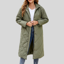 Load image into Gallery viewer, Leah - Lange, warme Damenjacke mit Kapuze