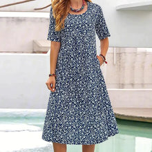 Load image into Gallery viewer, Adnha - Lässiges Kleid mit Rundhalsausschnitt und Blumenmuster