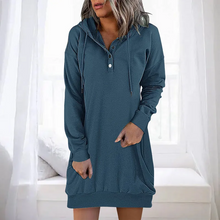Load image into Gallery viewer, Cherry - Kleid mit Kapuze und Knopfleiste