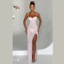 Load image into Gallery viewer, Arina - Sling Flower Kleid mit plissierter Taille