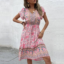 Load image into Gallery viewer, Xylona - Boho-Midikleid mit Blumendruck