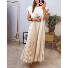 Load image into Gallery viewer, Remma - Ärmelloses, plissiertes, einfarbiges Kleid
