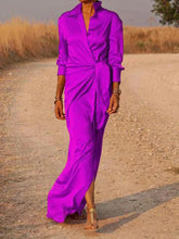 Load image into Gallery viewer, Izza - Einfarbiges langes Kleid