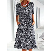 Load image into Gallery viewer, Adnha - Lässiges Kleid mit Rundhalsausschnitt und Blumenmuster