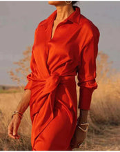 Load image into Gallery viewer, Izza - Einfarbiges langes Kleid
