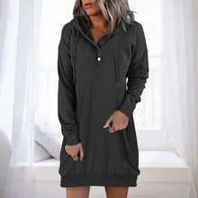 Load image into Gallery viewer, Cherry - Kleid mit Kapuze und Knopfleiste