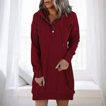 Load image into Gallery viewer, Cherry - Kleid mit Kapuze und Knopfleiste